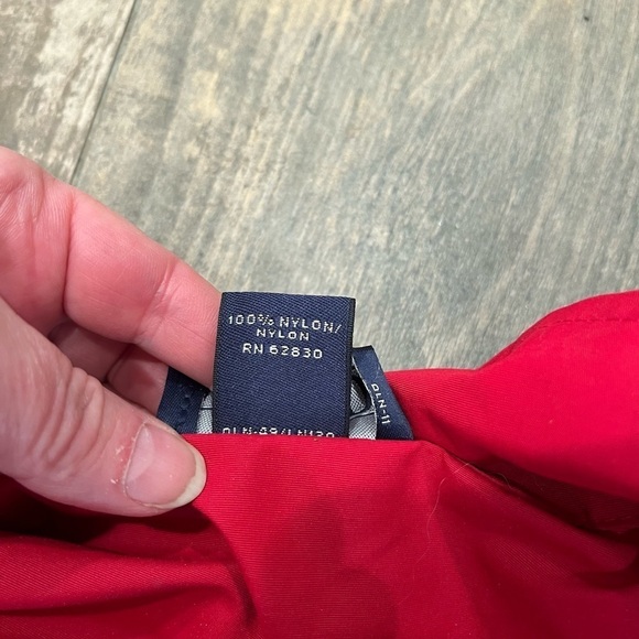 Lands’ End Mens XXL Lightweight Full Zip Windbreaker Rain Jacket Pockets Red - Picture 8 of 10